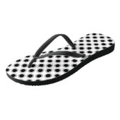 Tongs Points cerclés rétro, gris, noir et blanc (Incliné)