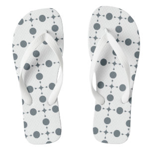 Tongs Points gris, motif à pois, points, pois