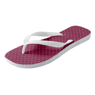 Tongs points magenta et blanc