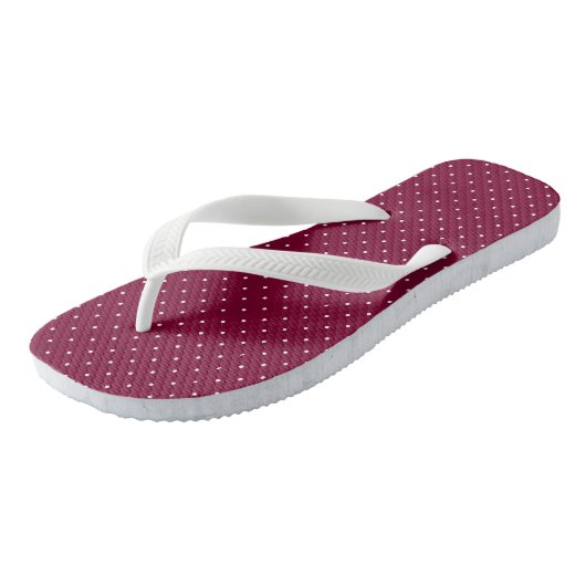 Tongs points magenta et blanc (Incliné)