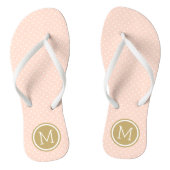 Tongs Points minuscules rose et or brillants Monogramme (Semelle)