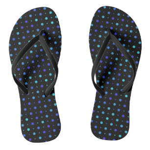 Tongs Points noirs et bleus
