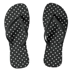 Tongs points poke noir & blanc sandales rétro rockabilit