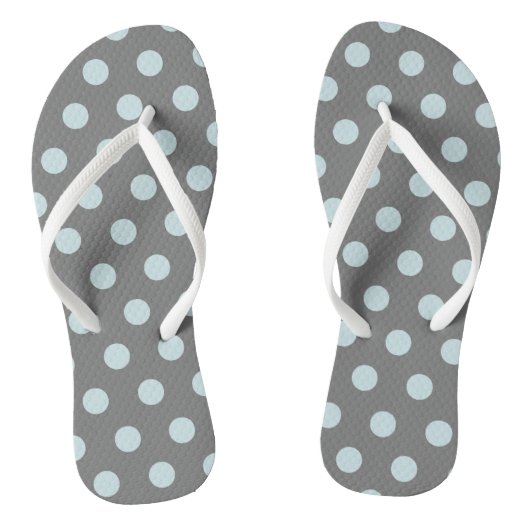 Tongs Points Polka Bleu Gris (Semelle)
