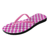 Tongs Points rétro cerclés, fuchsia, gris et rose (Incliné)