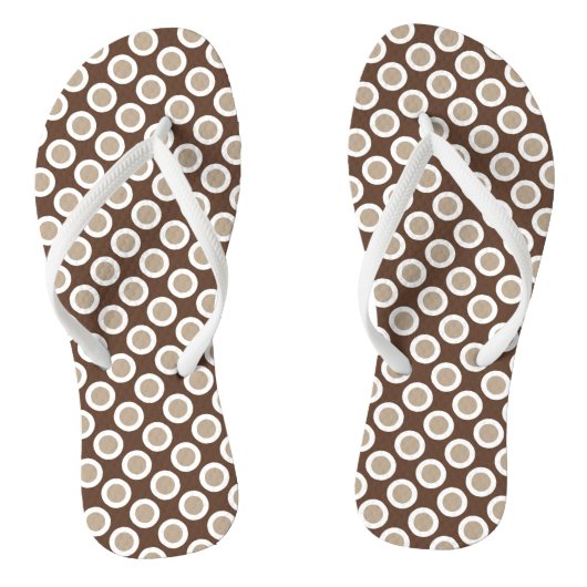 Tongs Points rétro cerclés, nuances de taupe tan (Semelle)