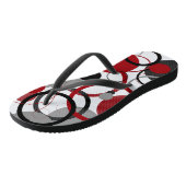 Tongs Points rouges, gris et noirs (Incliné)
