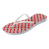 Tongs Points tournés rétros, rouge profond et gris (Incliné)