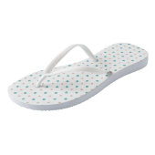 Tongs Points turquoise, beige et blanc (Incliné)