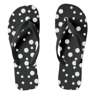 Tongs Pois blancs sur Flipflops noirs
