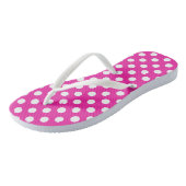 Tongs Pois blancs sur fuchsia (Incliné)
