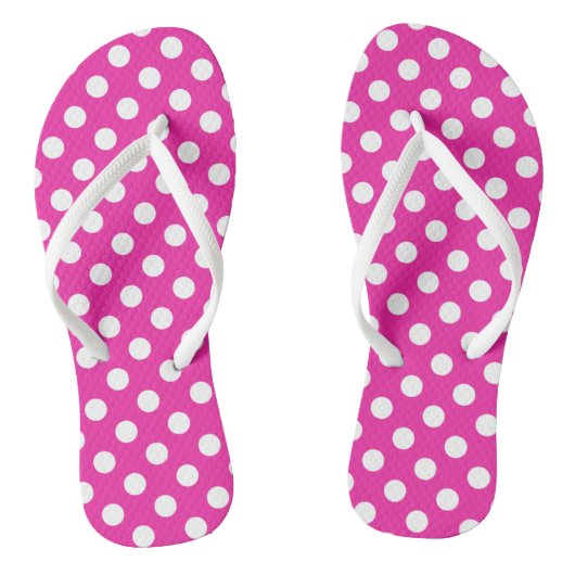 Tongs Pois blancs sur fuchsia (Semelle)