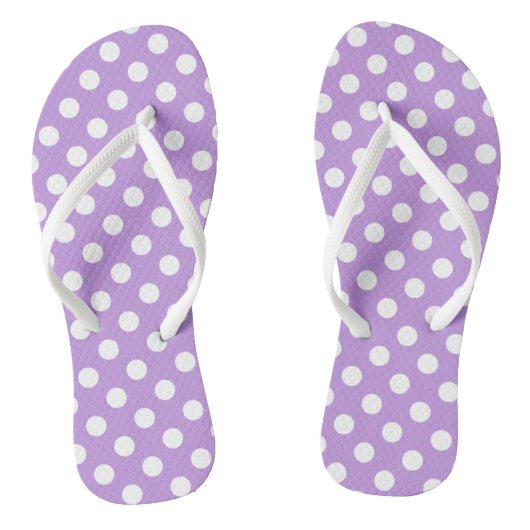 Tongs Pois blancs sur lilas (Semelle)