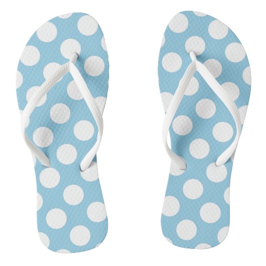 Tongs Pois Bleus, Motif Pointe Polka, Points, Pointe (Semelle)