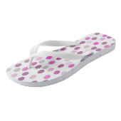 Tongs Pois rose classique sur blanc (Incliné)