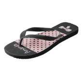 Tongs Pois rose noir (Incliné)