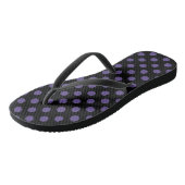 Tongs Pois ultra violets en noir (Incliné)