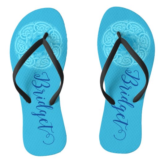 Tongs Poisson à nouer celtique en bleu Personnalisé (Semelle)