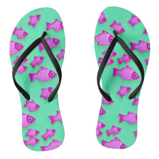 Tongs Poisson rose mer verte