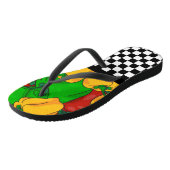 Tongs Poivrons et damier couleur Funky Tri (Incliné)