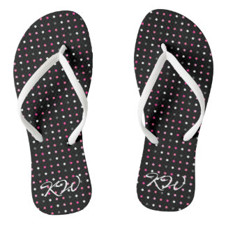Tongs Polka Dot Monogramme Flip Flops