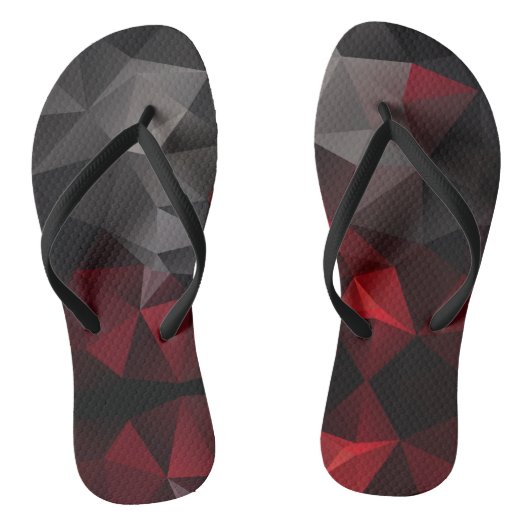 Tongs Polygonal, noir et rouge (Semelle)