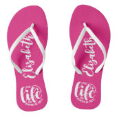 Tongs Pool Life Hot Pink Personnalisé (Semelle)