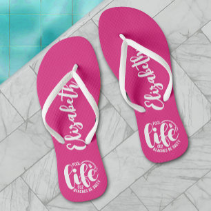 Tongs Pool Life Hot Pink Personnalisé