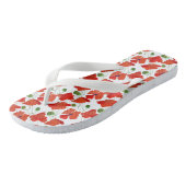 Tongs Poppies de champ chic sur blanc pour Customiser (Incliné)