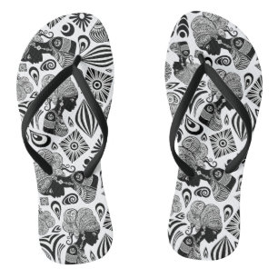 Tongs Portrait de fille africaine Tatouage tribal