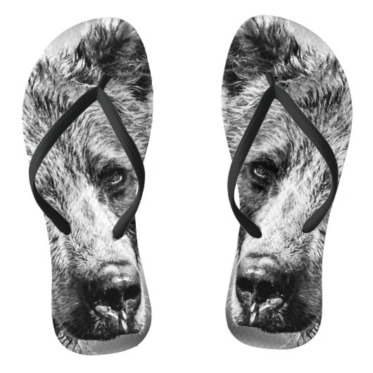 Tongs Portrait d'ours grizzli (Semelle)