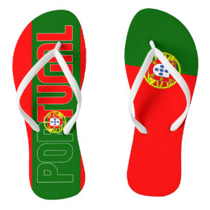 Tongs Portugal Drapeau Inscription Rouge Vert Deux Coule