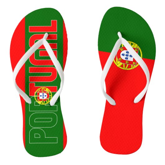 Tongs Portugal Drapeau Inscription Rouge Vert Deux Coule (Semelle)