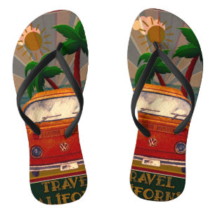 Tongs Poster : Travel California Flip Flops