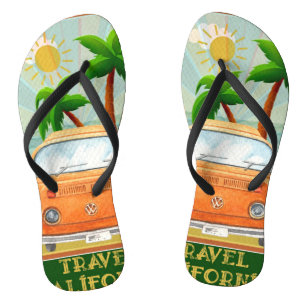 Tongs Poster : Travel California Flip Flops