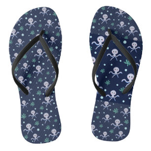 Tongs Poulpe sous le motif enfants de la mer