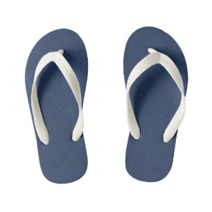 Tongs pour enfants en tissu de faux denim bleu
