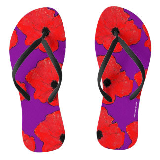 Tongs Pourpre et pavot vraiment rouge