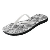 Tongs Pré Dandelion en noir et blanc (Incliné)