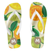 Tongs Premier joli motif rétro l Citrus Vert Jaune (Semelle)