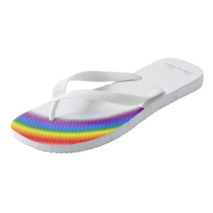 Tongs Pride LGBT Rainbow avec texte personnalisé L'amou