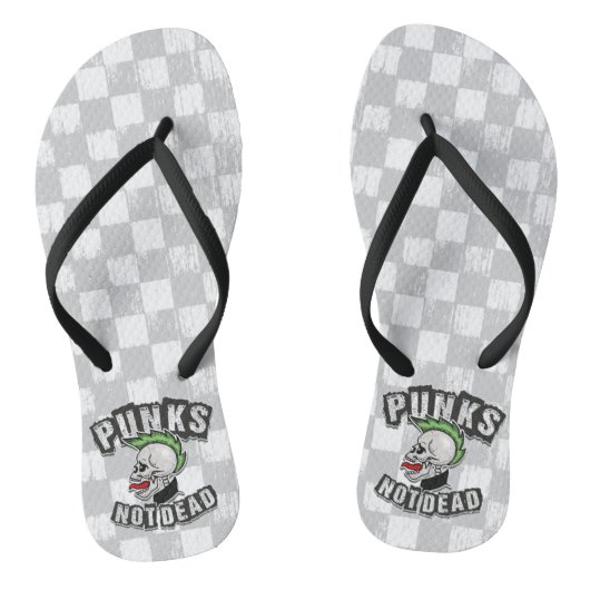 Tongs Punks pas mort crâne Mohawk Punk Rock Rocker (Semelle)