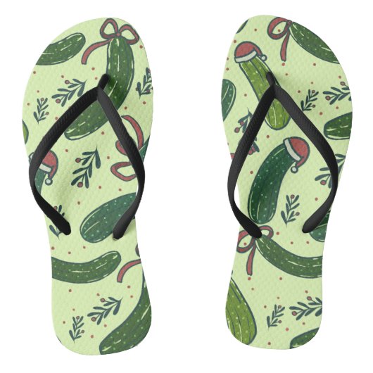 Tongs Quirky Festive Pickles de Noël Motif (Semelle)