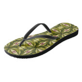 Tongs Quirky Rose Eyes Et Vert Botanical Motif (Incliné)