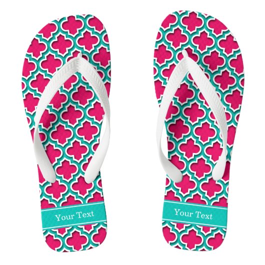 Tongs Raspberry, Teal Moroccan (Semelle)