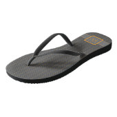 Tongs rayés orange et gris (Incliné)