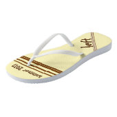 Tongs Rayure crème de chocolat gauche et droite (Incliné)
