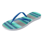 Tongs Rayure de store milieu de siècle - turquoise et gr (Incliné)