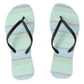 Tongs Rayures Abstraites Bleues et Vertes (Semelle)