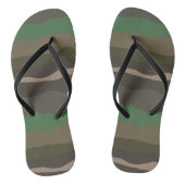 Tongs Rayures abstraites camouflage et vert (Semelle)